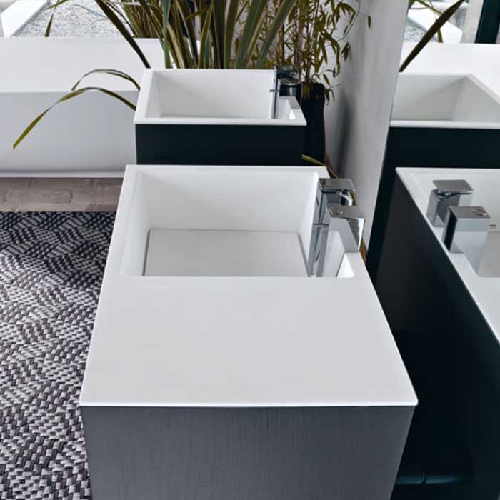 NOORTH milldue edition TOUCH Комплект мебели 64х40х88см, напольный, 3 ящика, слив в пол, раковина Milltek, смеситель H2O, цвет: Argilla матовый