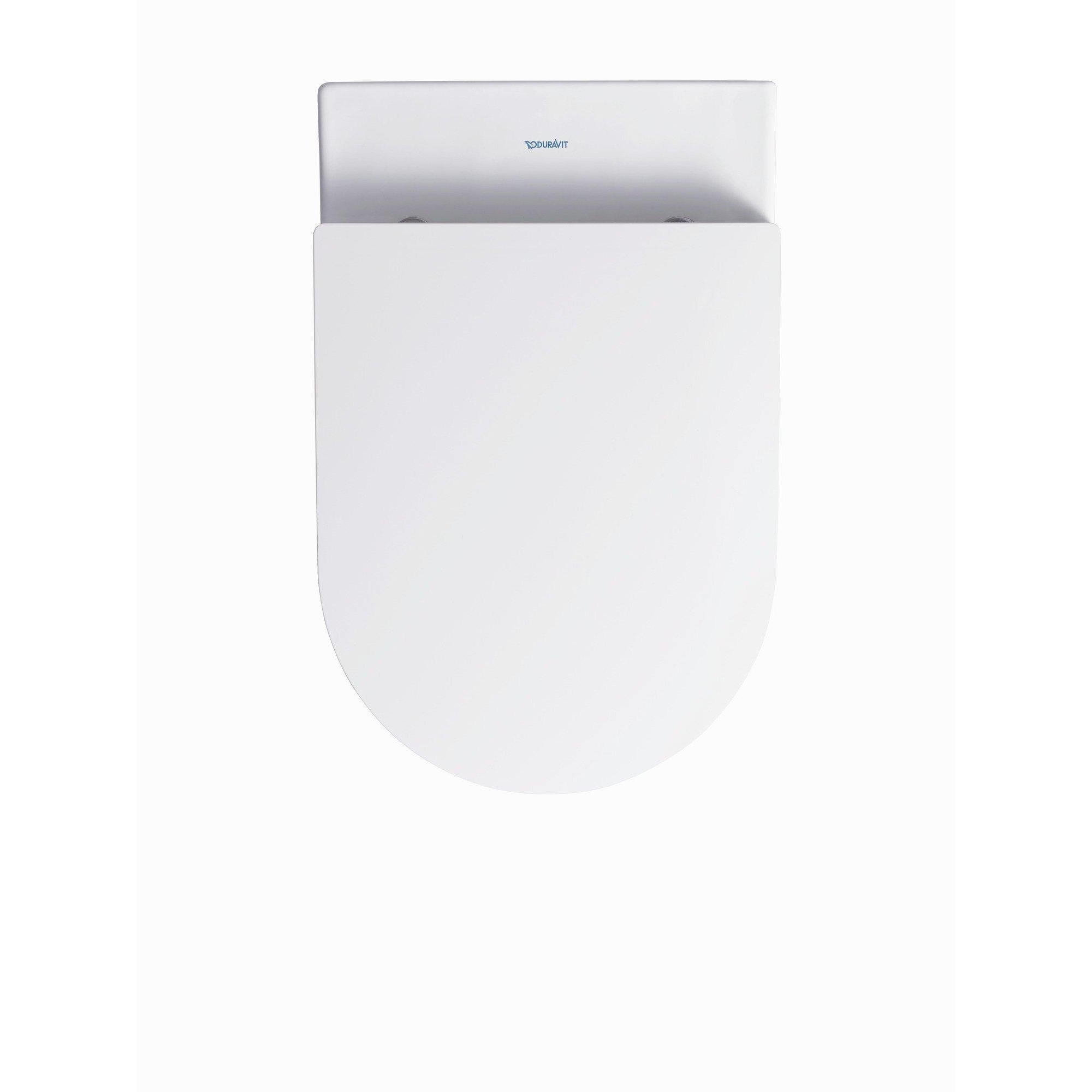 Duravit Me by Starck Комплект: подвесной унитаз 56x37см, Rimless 252909+ сиденье с мягким закрыванием 002009, цвет: белый