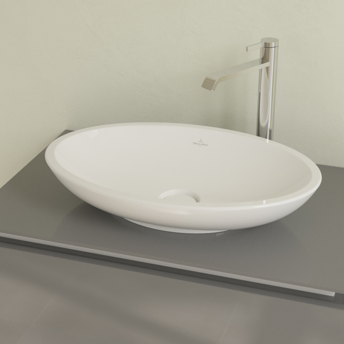 Villeroy&Boch Loop & Friends Раковина 58.5х38 см, без отв., накладная, с антигрязевым покрытием CeramicPlus, цвет: белый