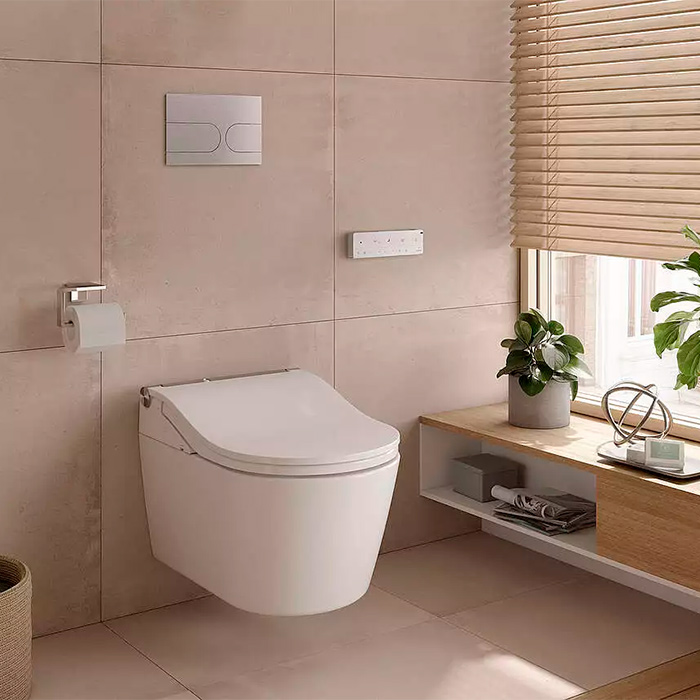 TOTO Washlet RW Сиденье 57.9x39.1x10.8см, с дистанционным управлением и автосмывом, для унитаза CW542/CW563, цвет: белый/серебро