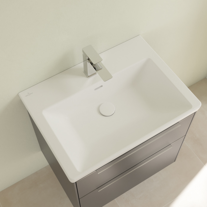 Villeroy&Boch Subway 3.0 Раковина 65х47х16.5см., 1 отв., подвесная, CeramicPlus, с переливом, цвет: белый камень