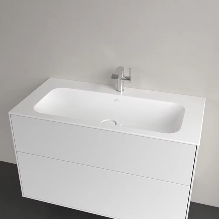 Villeroy Boch Finion Раковина встраиваемая 100х50см., с 1 отв., с антигрязевым покрытием CeramicPlus, цвет: альпийский белый