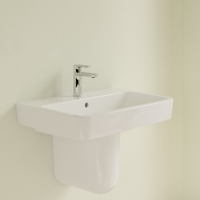 Villeroy&Boch O.novo раковина 65x46x17.5см., 1 отв., подвесная, с переливом, цвет: альпийский белый