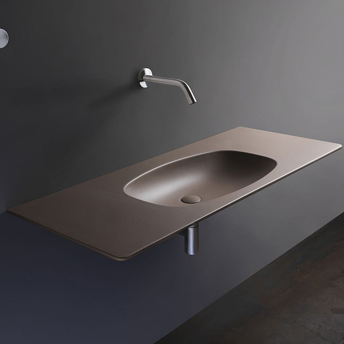 Flaminia Nuda Раковина 120x48.5x14 см, без отв., подвесная, цвет: fango