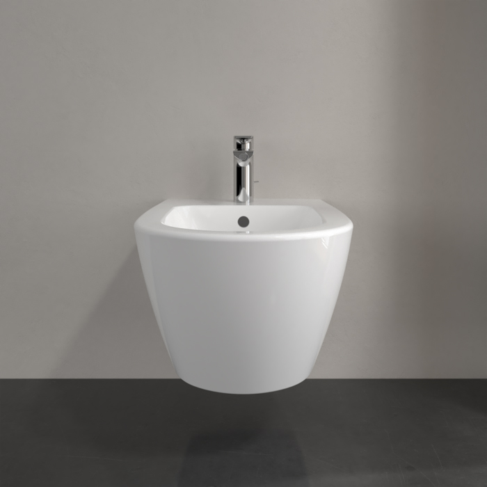Villeroy&Boch Subway 2.0, Биде подвесное, 1 отверстие под смеситель, с переливом, 37x56.5см, с антигрязевым покрытием CeramicPlus, цвет: белый