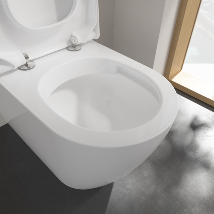 Villeroy&Boch Subway2.0 Унитаз-компакт с открытым смывным краем, напольный, 37х70см, с антигрязевым покрытием CeramicPlus, цвет: белый