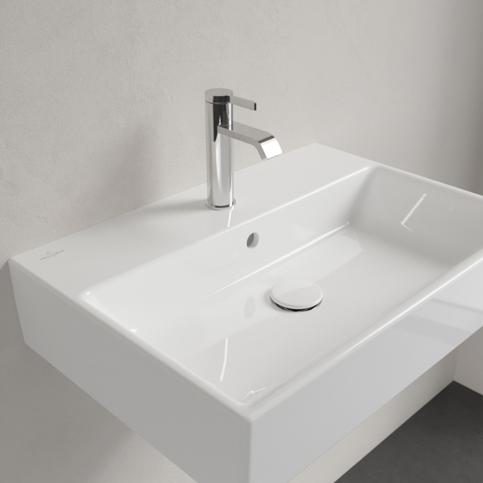 Villeroy&Boch Memento Раковина 60х42 см, 1 отв., прямоугольная, с переливом, с антигрязевым покрытием CeramicPlus, цвет: белый