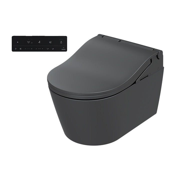 TOTO RP Унитаз 38x58см., подвесной, безободковый, сиденье Washlet RW, цвет: чёрный матовый