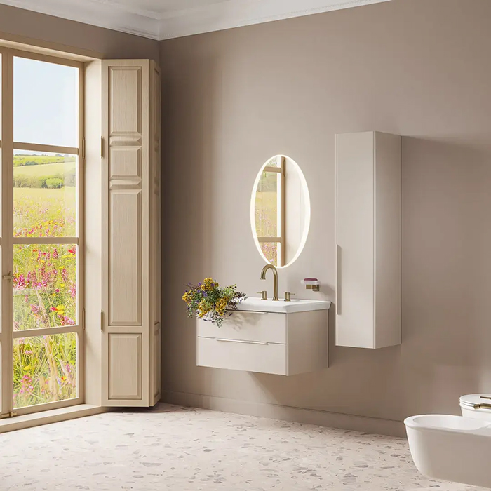 Kerama Marazzi Elegance Пенал 135см., подвесной, цвет: жемчужный лён