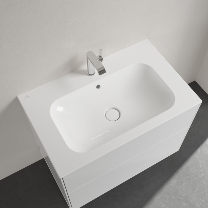 Villeroy&Boch Finion Раковина 80х50 см, 1 отв., с переливом, с антигрязевым покрытием CeramicPlus, цвет: белый