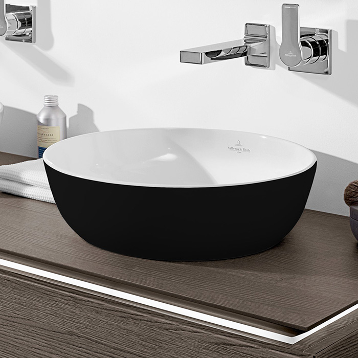 Villeroy&Boch Artis Раковина 43x43x13см., накладная, цвет: черный/белый
