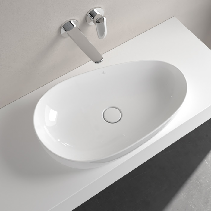 Villeroy&Boch Antao Раковина 65x40см, для установки на столешницу, CeramicPlus, без перелива, цвет: альпийский белый