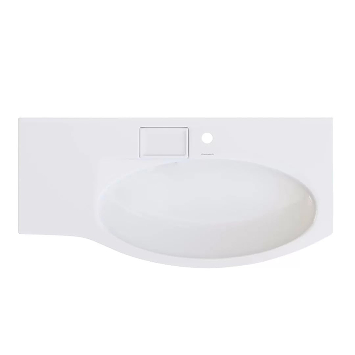 Kerama Marazzi Riva Раковина 100.7х48х15см., накладная, мебельная, с крепежом, правая, 1 отв., с переливом, цвет: белый глянцевый