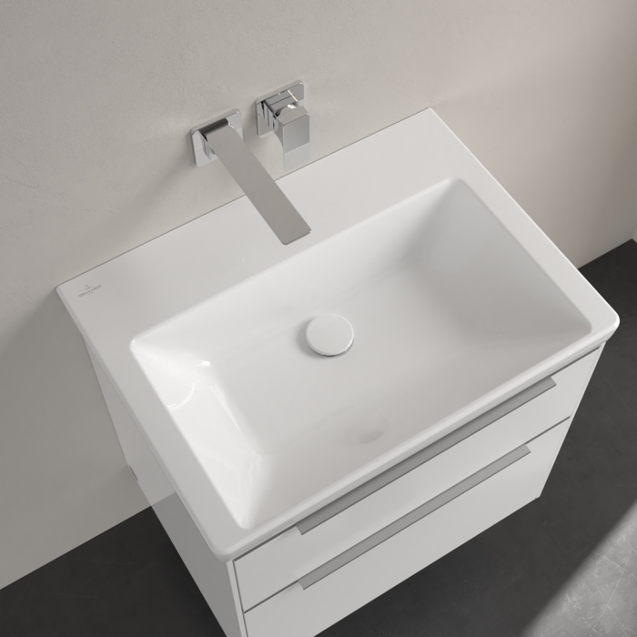 Villeroy&Boch Subway 3.0 Раковина 65х47х16.5см., без отв., подвесная, с антигрязевым покрытием CeramicPlus, без перелива, цвет: альпийский белый