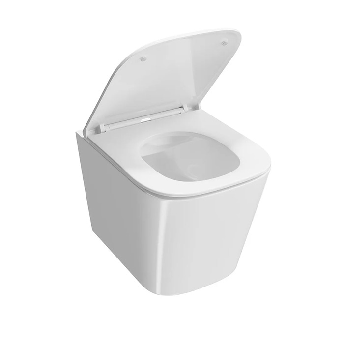 Комплект 6 в 1: унитаз Kerama Marazzi Cubo безободковый, инсталляция, сиденье микролифт, крепление, звукоизоляция, клавиша смыва: хром