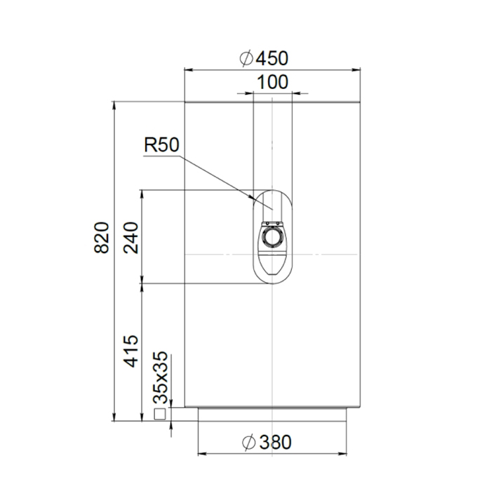 Salini Armonia 01 Раковина напольная 45x45x85см, материал: S-Stone, слив в стену, цвет: белый матовый