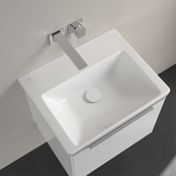 Villeroy&Boch Subway 3.0 Раковина 55х44х16.5см., без отв., подвесная, без перелива, цвет: альпийский белый