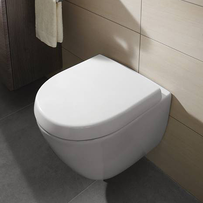 Villeroy&Boch Subway 2.0, Унитаз подвесной, горизонтальный выпуск, 35.5x48см, с антигрязевым покрытием CeramicPlus, цвет: белый
