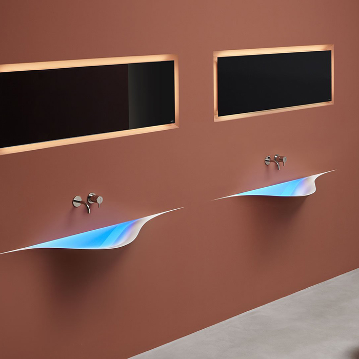 Antonio Lupi Silenzio Раковина 83x48x79 см, без отв., с Led подсветкой, цвет: белый