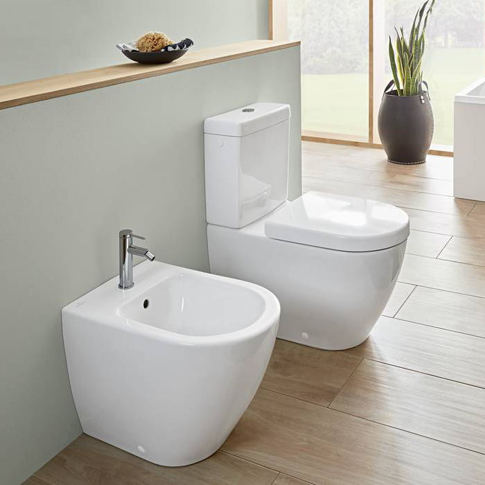 Villeroy&Boch Subway 2.0, Биде подвесное, 1 отверстие под смеситель, с переливом, 37x56.5см, с антигрязевым покрытием CeramicPlus, цвет: белый