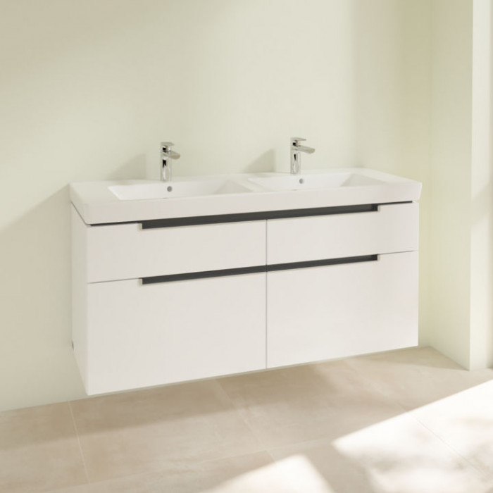 Villeroy&Boch Subway 2.0, Тумба подвесная под двойную раковину, 128.7х59х49см, цвет: белый