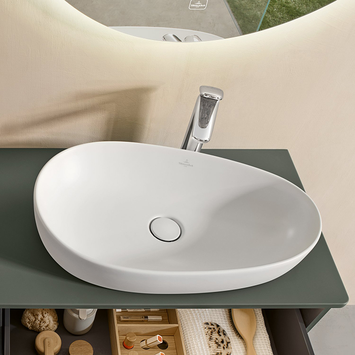 Villeroy&Boch Antao Раковина 65x40см, для установки на столешницу, CeramicPlus, без перелива, цвет: альпийский белый