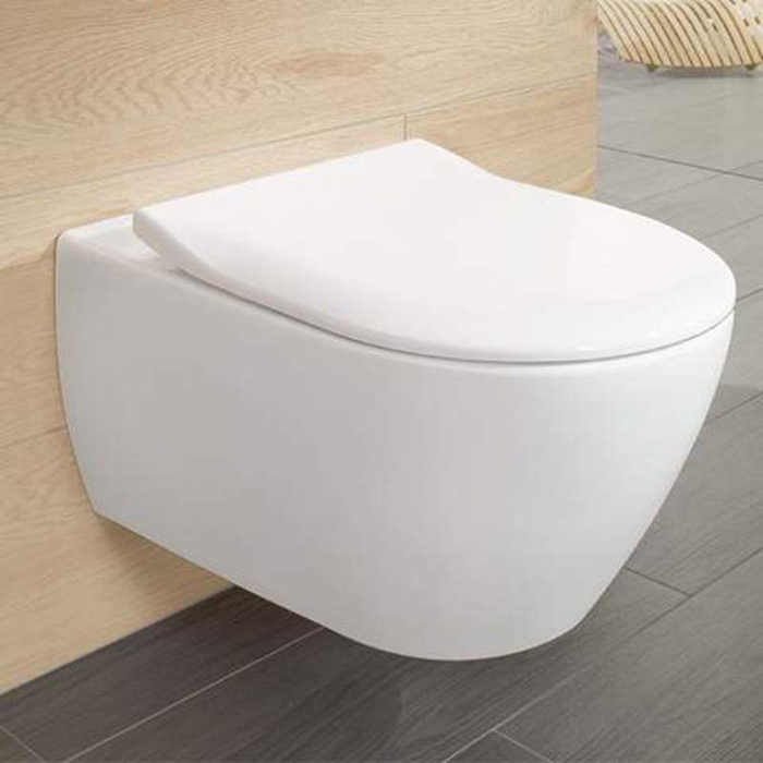 Villeroy&Boch Subway Сиденье с крышкой для унитаза, с микролифтом, нерж. сталь, цвет: альпийский белый