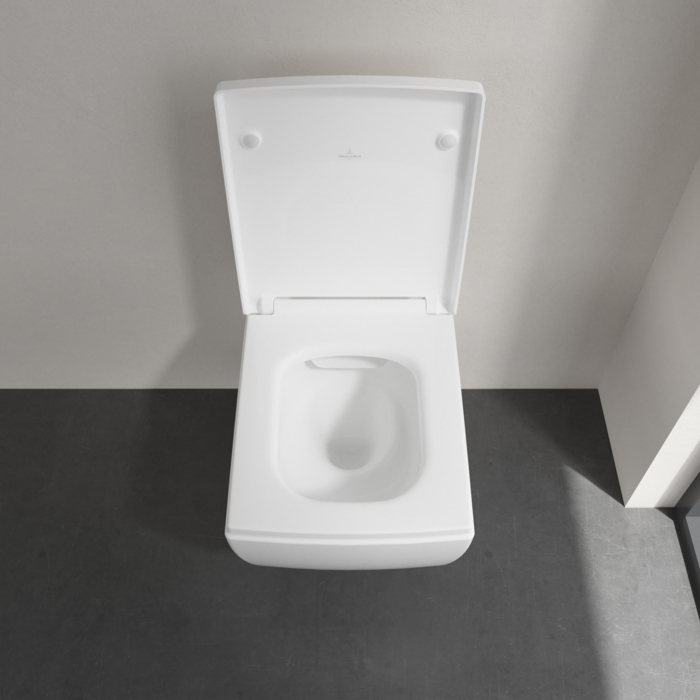 Villeroy&Boch Memento 2.0 Унитаз 37.5х56х34.5см., подвесной, безободковый, с сиденьем, цвет: альпийский белый