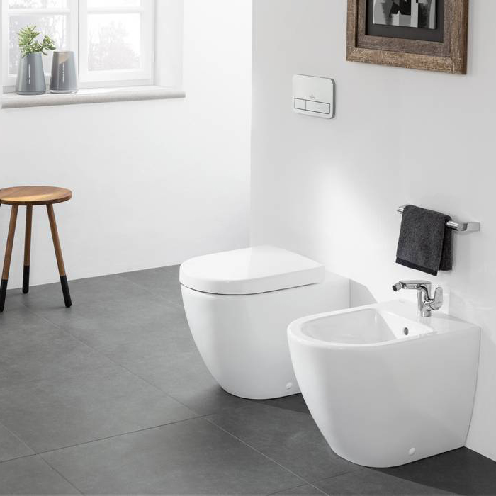 Villeroy&Boch Subway 2.0, Унитаз с открытым смывным краем, пристенная установка, DirectFlush, горизонтальный выпуск, не подходит для установки со смывными кранами, 37x56см, цвет: белый