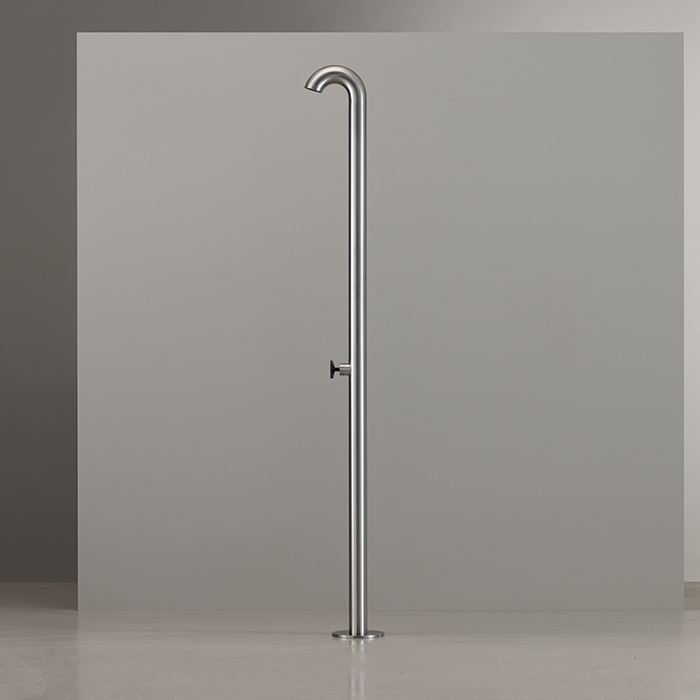 CEA Design BOLD Душевая колонна со смесителем прогрессивным и верхним душем, напольная, Rain jet, Delrin®, цвет: нержавеющая сталь