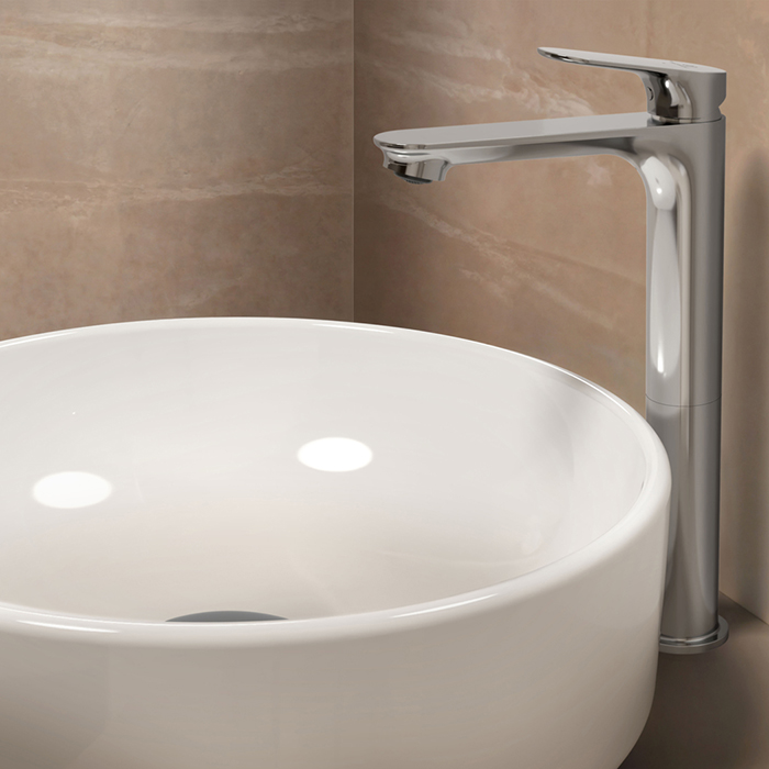 Ideal Standard Ceralife O Смеситель для раковины, на 1 отв., H24см., высокий, технология BlueStart, цвет: хром