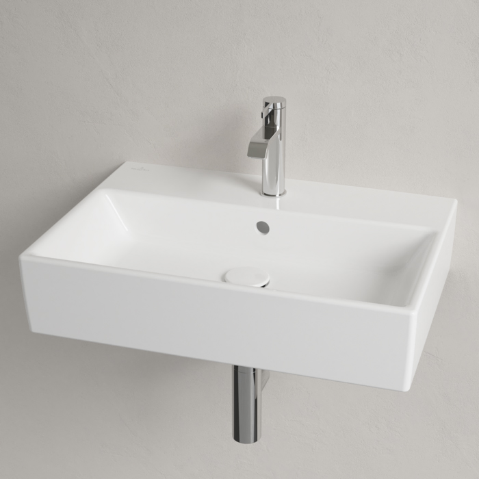 Villeroy&Boch Memento Раковина 60х42 см, 1 отв., прямоугольная, с переливом, с антигрязевым покрытием CeramicPlus, цвет: белый