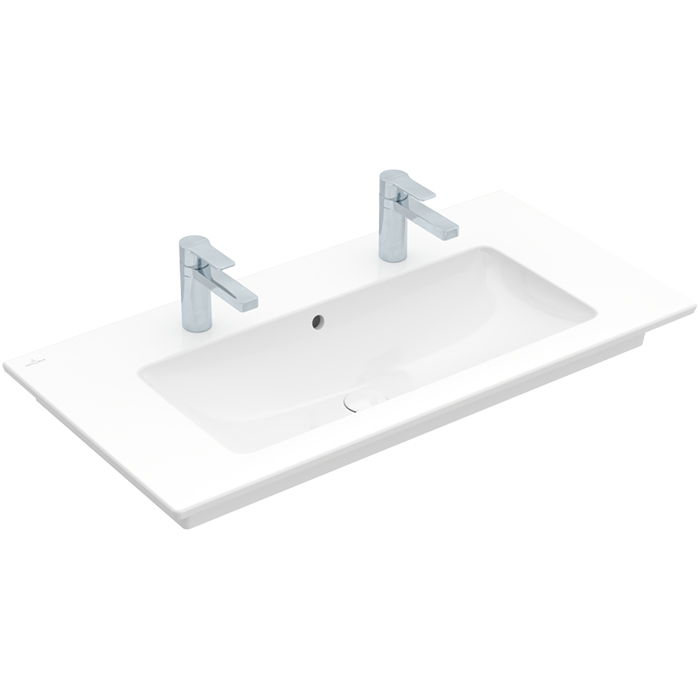 Villeroy&Boch Venticello Раковина 100х50 см, 2 отв., с переливом, цвет: белый