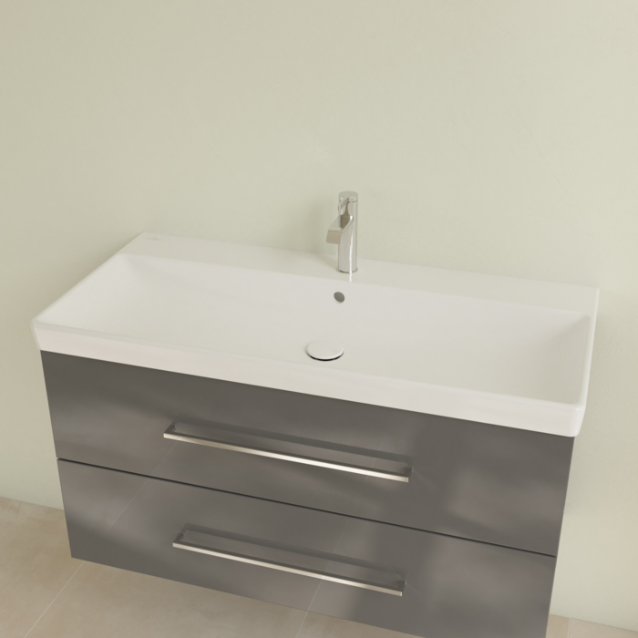 Villeroy&Boch Avento Раковина 100х47 см, 1 отв., с переливом, с антигрязевым покрытием CeramicPlus, цвет: белый