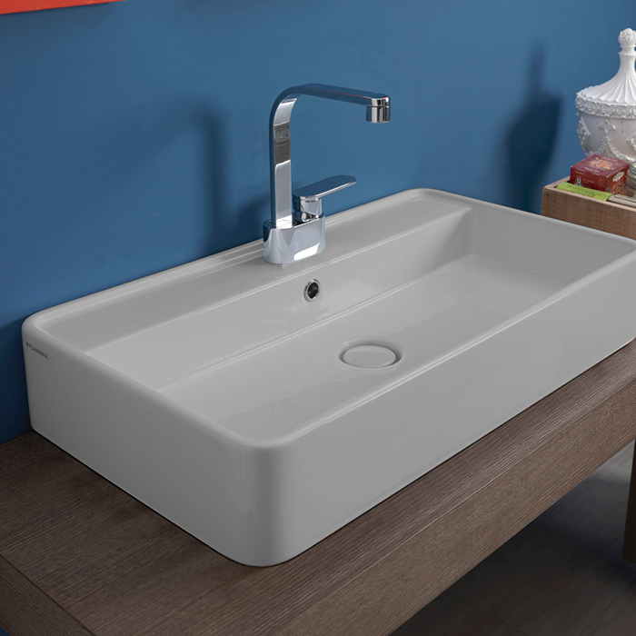 Flaminia Miniwash Раковина 60x42x13 см, 1 отв., подвесная, цвет: cenere