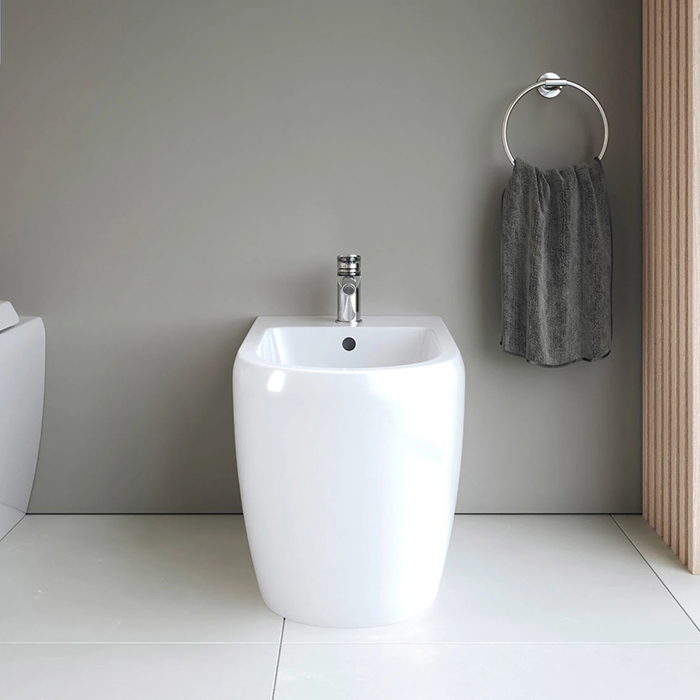 Duravit Qatego Биде напольное 39x60x40 см, 1 отв., Weiß Hochglanz, цвет: белый