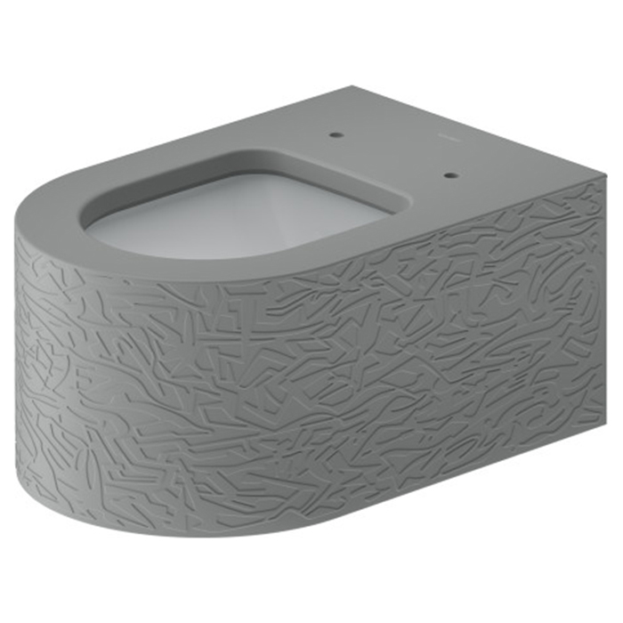 Duravit Millio Унитаз подвесной, 37x57см., декор "Pattern", крепление в компл., цвет: светло-серый матовый