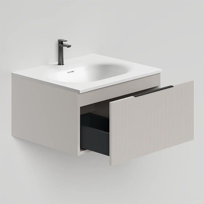 Salini Touch Тумба 60x50x32см., подвесная, с раковиной, 1 ящик, верт. фрез., цвет: Grey
