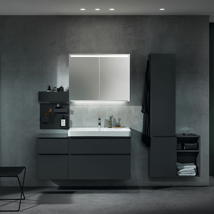 Geberit Smyle Square Тумба под раковину 90х61.7см., подвесная, цвет: лавовый матовый