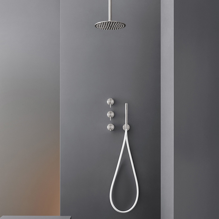 CEA Design FREE IDEAS Верхний душ 20см, настенный, с прозрачными силиконовыми соплами, цвет: нержавеющая сталь