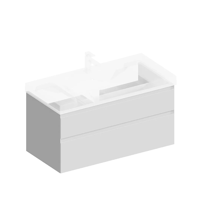 Kerama Marazzi Cubo Тумба 97.8х47х47.5см., подвесная, с ящиками, цвет: белый матовый