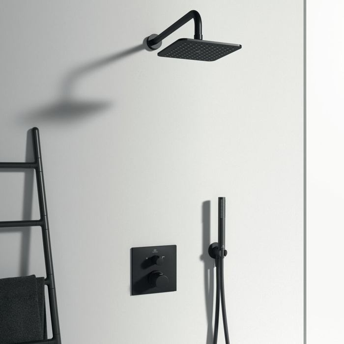Ideal Standard Ceratherm C100 Смеситель для душа, встраиваемый, термостатический, для монтажа с комплектом EASY-BOX A1000NU, цвет: черный матовый