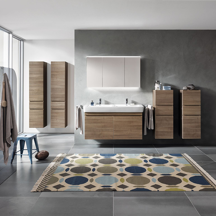 Geberit Renova Nr.1 Plan Раковина 130x48см., подвесная, без отв., двойная, цвет: белый