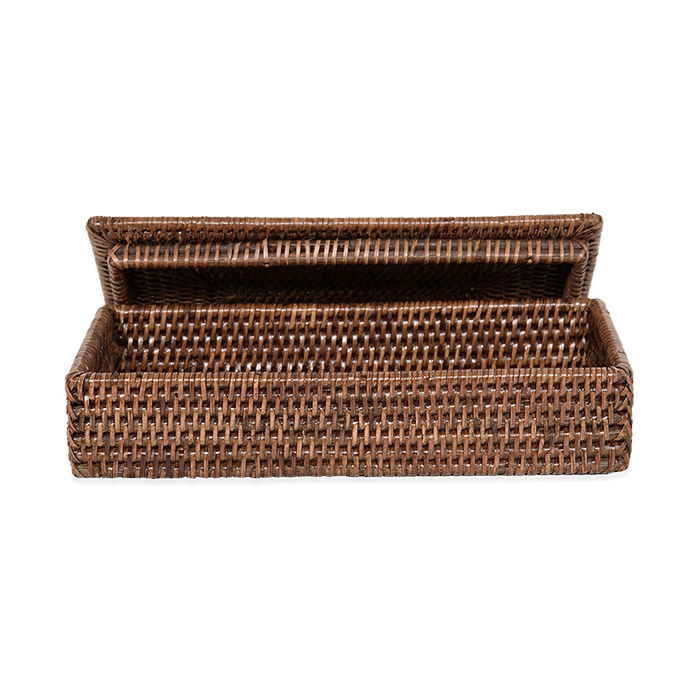 Decor Walther Basket BMD Контейнер 30x16x6см., с крышкой, настольный, цвет: ротанг темный