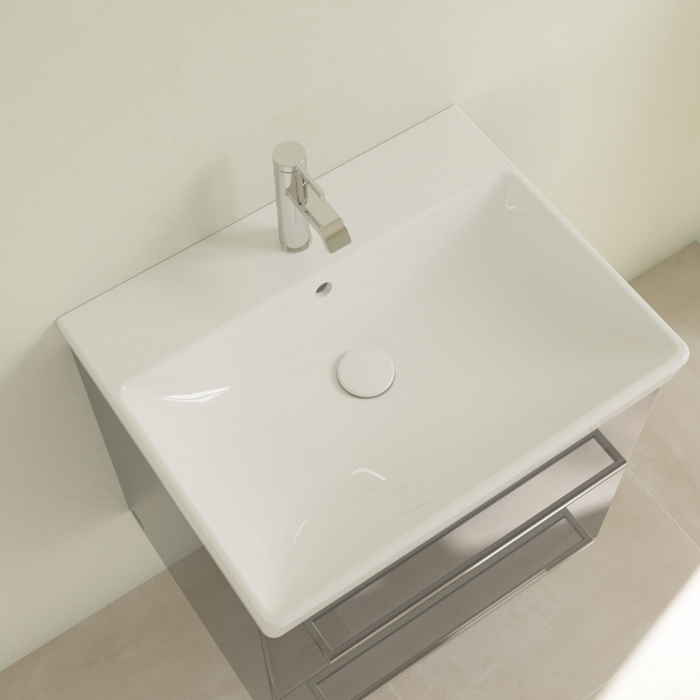Villeroy&Boch Avento Раковина 60x47 см, 1 отв., с переливом, с антигрязевым покрытием CeramicPlus, цвет: белый