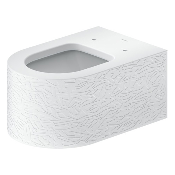 Duravit Millio Унитаз подвесной, 37x57см., декор "Pattern", крепление в компл., цвет: белый шелковисто-матовый