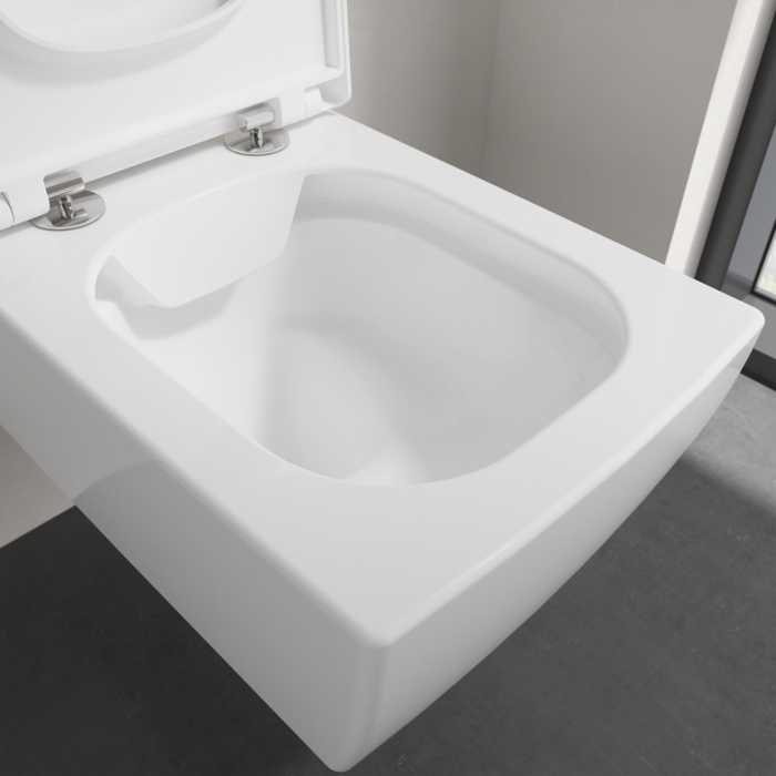 Villeroy&Boch Memento 2.0 Унитаз 37.5х56х34.5см., подвесной, безободковый, с сиденьем, цвет: альпийский белый