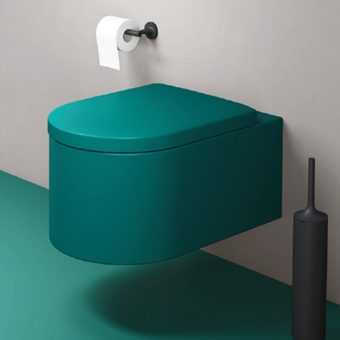 Duravit Millio Унитаз подвесной, 37x57см., декор "Smooth", крепление в компл., цвет: аквамарин матовый