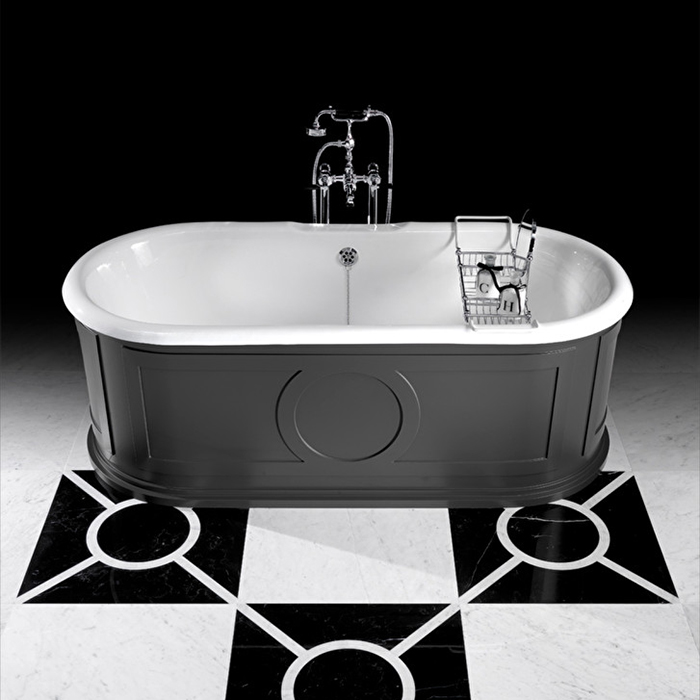 Devon&Devon Prestige Плитка из натурального камня 60x60см, универсальная, мрамор, prestige 4, цвет: black marquinha/white carrara