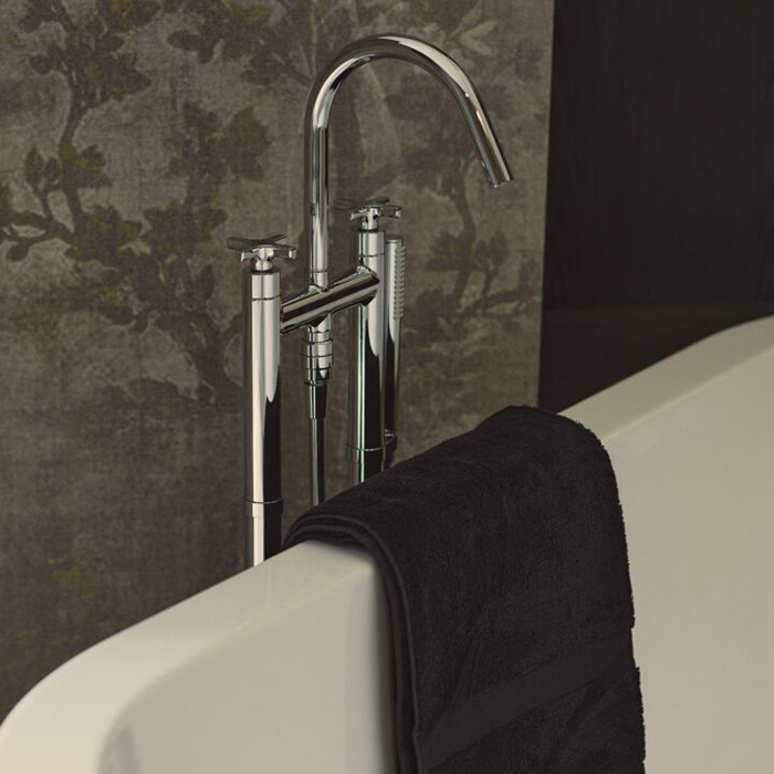 Ideal Standard Joy Neo Смеситель для ванны, напольный, с душевым набором, шлангом IDEALFLEX® 125см., цвет: хром
